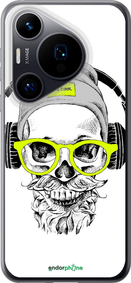 Силиконовый чехол Череп в очках и наушниках для Huawei Pura 70 - 4144u-3703 изображение 