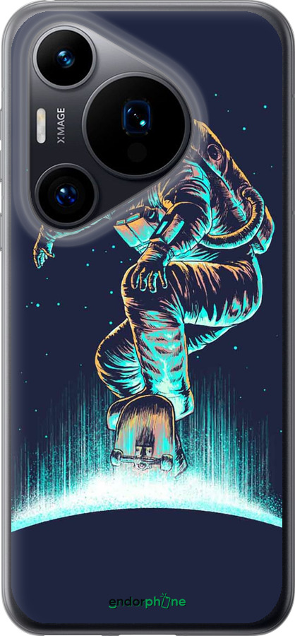 Силиконовый чехол Космонавт на скейтборде для Huawei Pura 70 - 4145u-3703 изображение 
