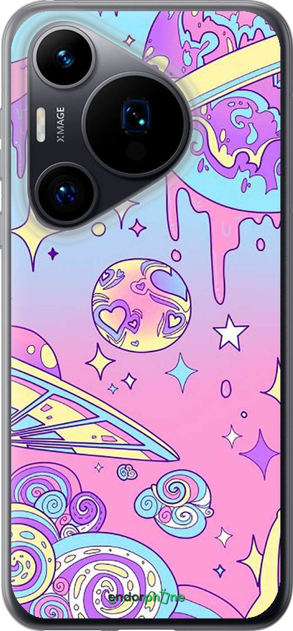 Силиконовый чехол Розовая галактика для Huawei Pura 70 - 4146u-3703 изображение 
