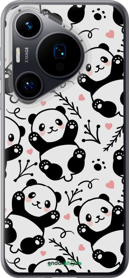 Силиконовый чехол Панды для Huawei Pura 70 - 4318u-3703 изображение 