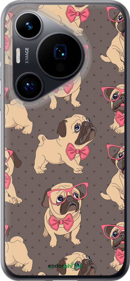 Силиконовый чехол мопсики 2 для Huawei Pura 70 - 4362u-3703 изображение 