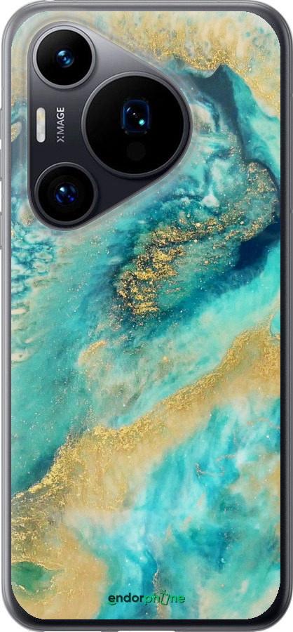 Силиконовый чехол Green marble для Huawei Pura 70 - 4365u-3703 изображение 