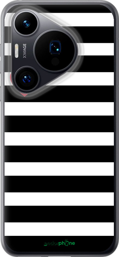 Силиконовый чехол Черно-белые полосы для Huawei Pura 70 - 4461u-3703 изображение 