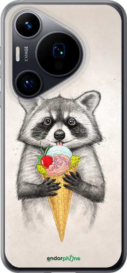Силиконовый чехол Енотик с мороженым для Huawei Pura 70 - 4602u-3703 изображение 