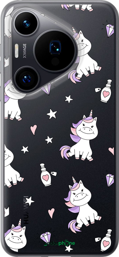 Силиконовый чехол Единорожка v2 для Huawei Pura 70 - 4703u-3703 изображение 