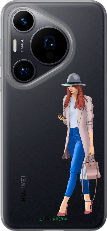 Силиконовый чехол Девушка 1 для Huawei Pura 70 - 4751u-3703 изображение 