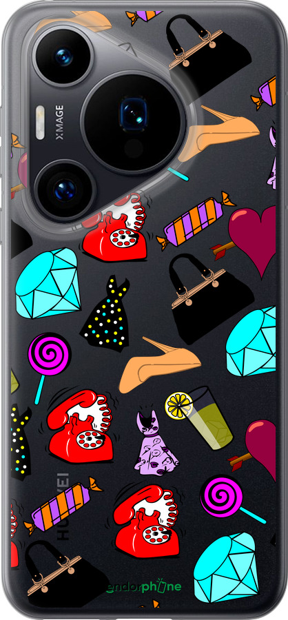 Силиконовый чехол stickers для Huawei Pura 70 - 4757u-3703 изображение 
