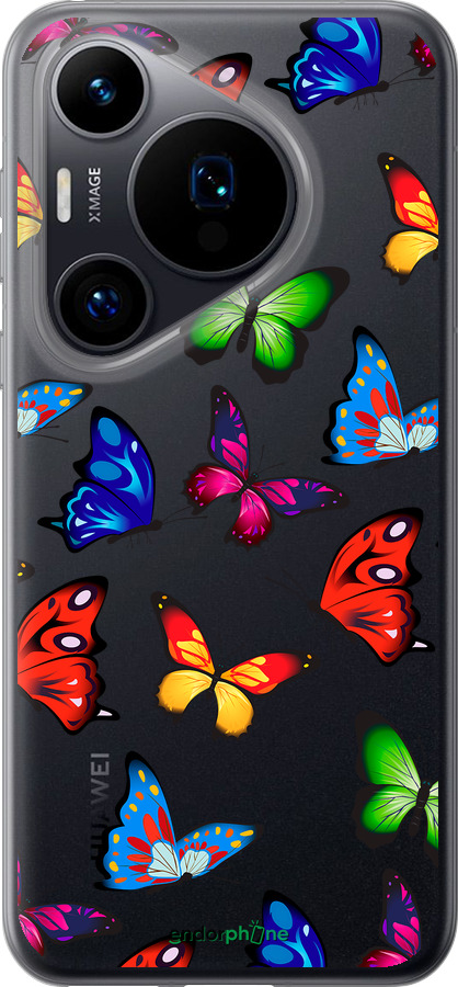 Силиконовый чехол Красочные мотыльки для Huawei Pura 70 - 4761u-3703 изображение 