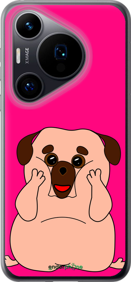 Силиконовый чехол Весёлый мопс для Huawei Pura 70 - 4908u-3703 изображение 