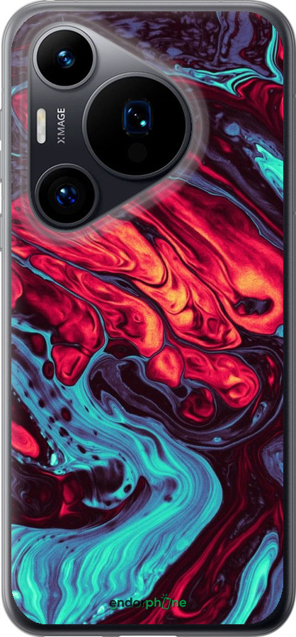 Силиконовый чехол Синяя красная абстакция для Huawei Pura 70 - 5339u-3703 изображение 