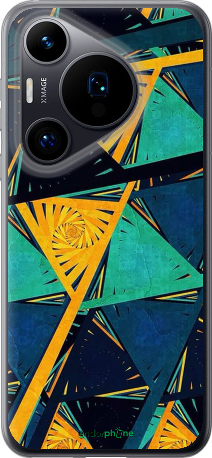 Силиконовый чехол Арт, абстракция, желтый, синий для Huawei Pura 70 - 5382u-3703 изображение 