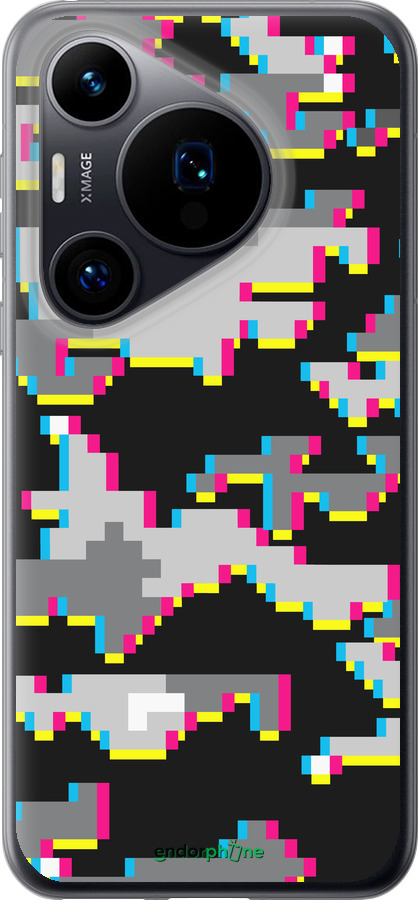 Силиконовый чехол Пиксельный камуфляж для Huawei Pura 70 - 5481u-3703 изображение 