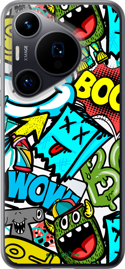 Силиконовый чехол Стикеры v4 для Huawei Pura 70 - 5508u-3703 изображение 