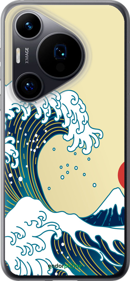 Силиконовый чехол Японские волны для Huawei Pura 70 - 5533u-3703 изображение 