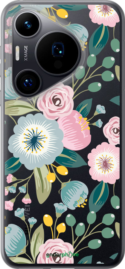 Силиконовый чехол Цветочные обои v2 для Huawei Pura 70 - 5602u-3703 изображение 