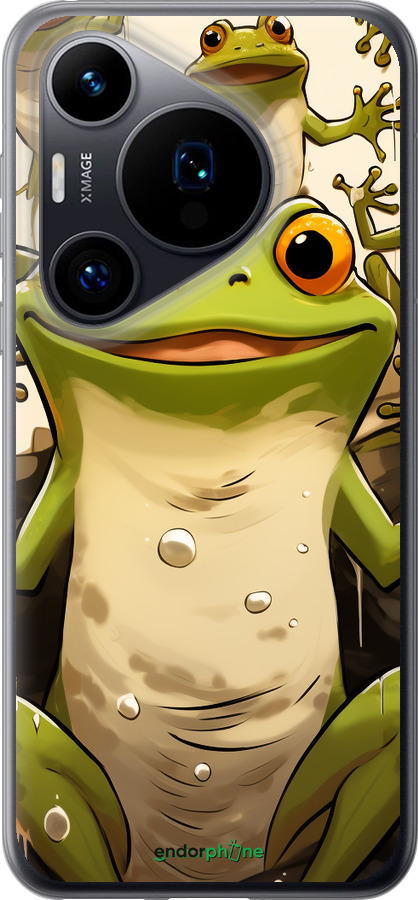 Силіконовий чехол Весела жаба для Huawei Pura 70 - 5658u-3703 изображение 