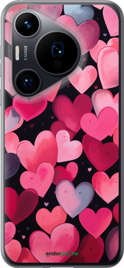 Силиконовый чехол Сердечки 4 для Huawei Pura 70 - 5662u-3703 изображение 