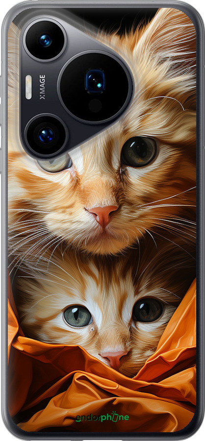 Силиконовый чехол Котики 2 для Huawei Pura 70 - 5664u-3703 изображение 