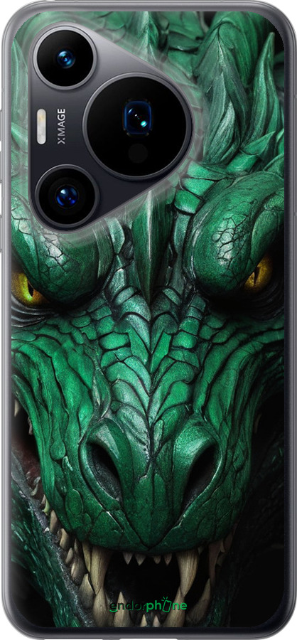 Силиконовый чехол Зелёный дракон v2 для Huawei Pura 70 - 5817u-3703 изображение 