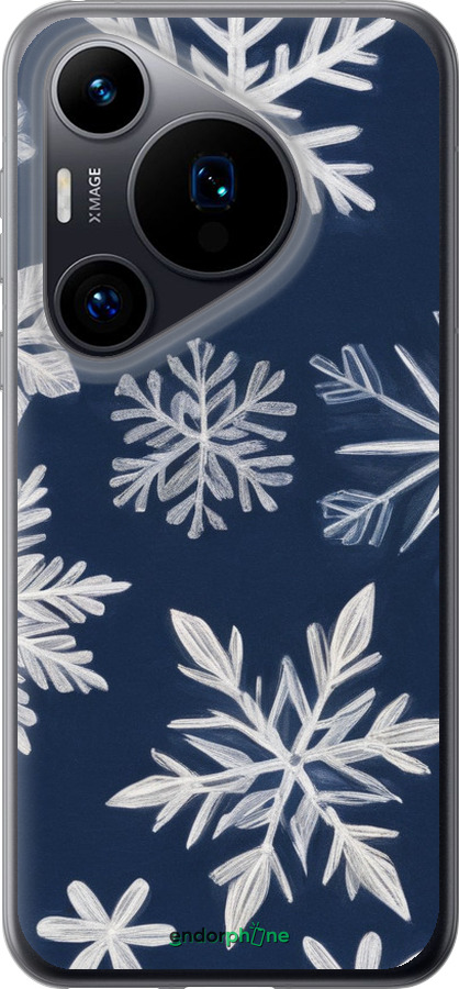 Силиконовый чехол Снежинки для Huawei Pura 70 - 5821u-3703 изображение 