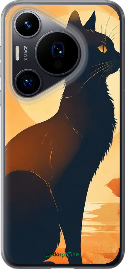 Силиконовый чехол Черная кошка v2 для Huawei Pura 70 - 5830u-3703 изображение 