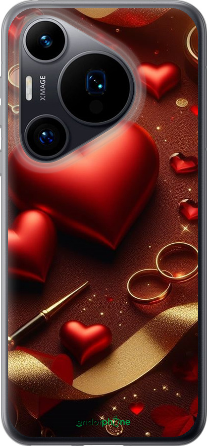Силиконовый чехол Сердечки v3 для Huawei Pura 70 - 5833u-3703 изображение 