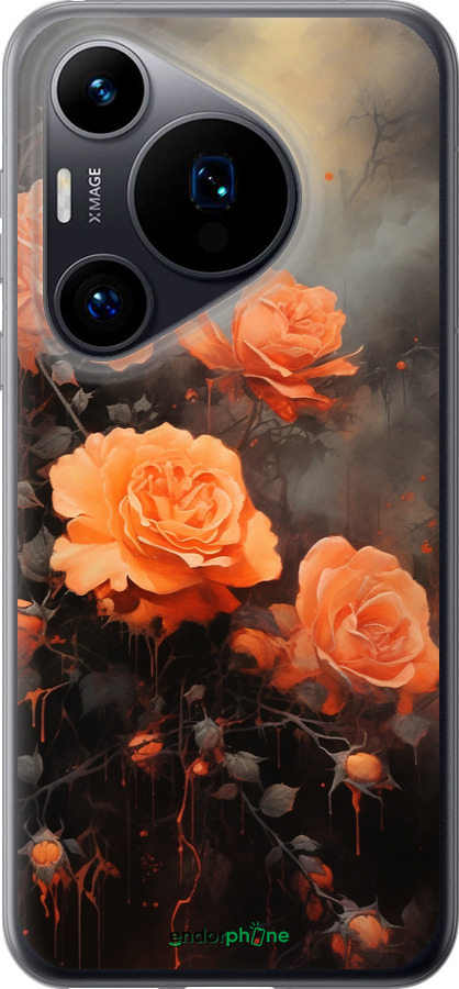 Силіконовий чехол Оранжеві троянди для Huawei Pura 70 - 5944u-3703 изображение 