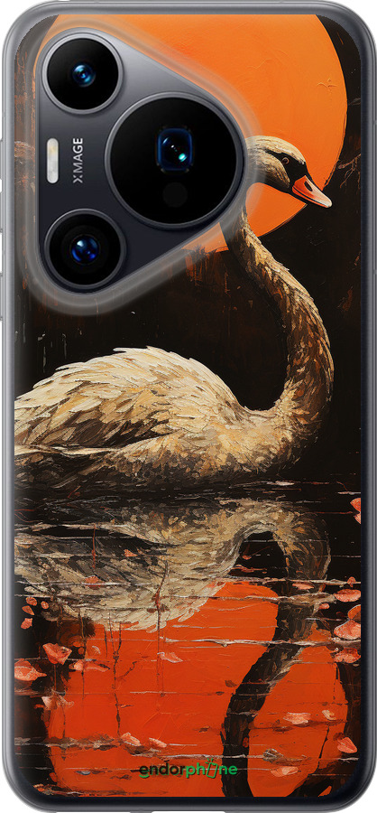 Силиконовый чехол Лебедь для Huawei Pura 70 - 5964u-3703 изображение 