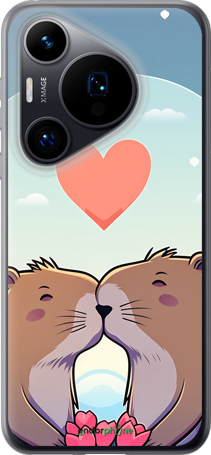 Силиконовый чехол Капибара любовь для Huawei Pura 70 - 6027u-3703 изображение 