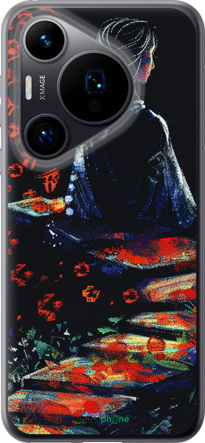 Силіконовий чехол Мрійлива дівчина для Huawei Pura 70 - 6042u-3703 изображение 