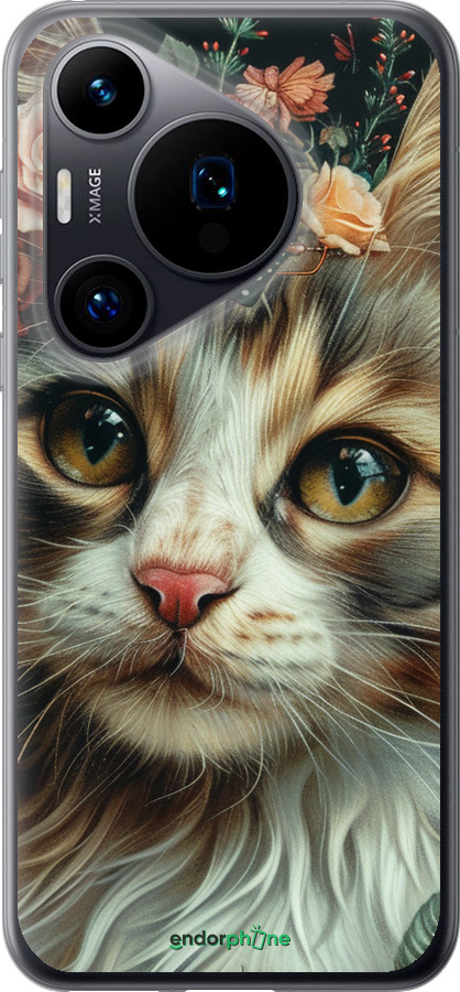 Силиконовый чехол Cats and flowers для Huawei Pura 70 - 6069u-3703 изображение 