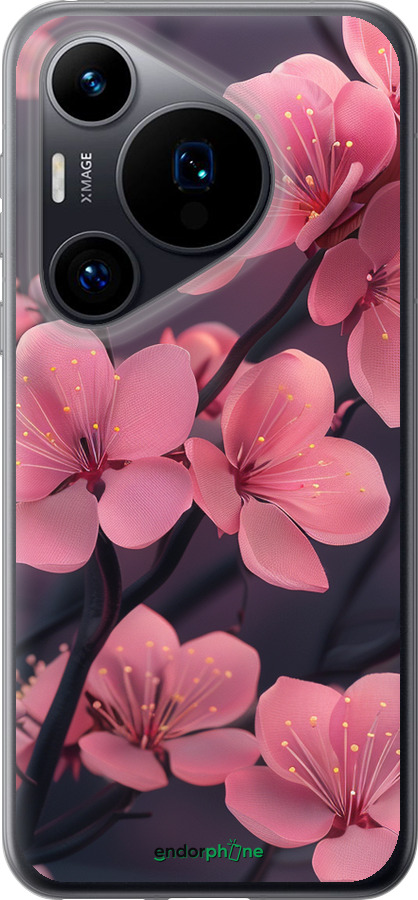 Силиконовый чехол Пурпурная сакура для Huawei Pura 70 - 6075u-3703 изображение 