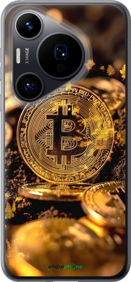 Силиконовый чехол Золотая лихорадка биткойна для Huawei Pura 70 - 6089u-3703 изображение 