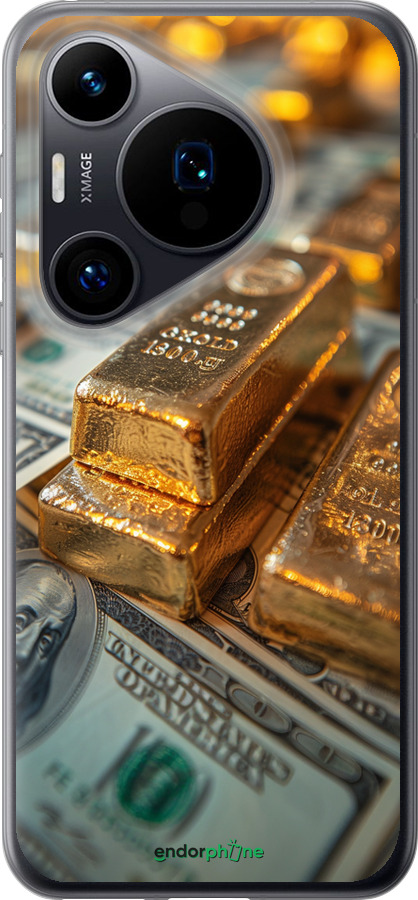 Силиконовый чехол Слитки и доллары для Huawei Pura 70 - 6105u-3703 изображение 