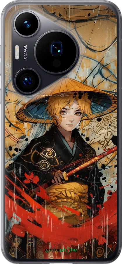 Силиконовый чехол Самурайская отвага для Huawei Pura 70 - 6115u-3703 изображение 