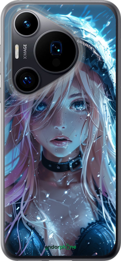 Силиконовый чехол Аниме-дива под дождем для Huawei Pura 70 - 6120u-3703 изображение 