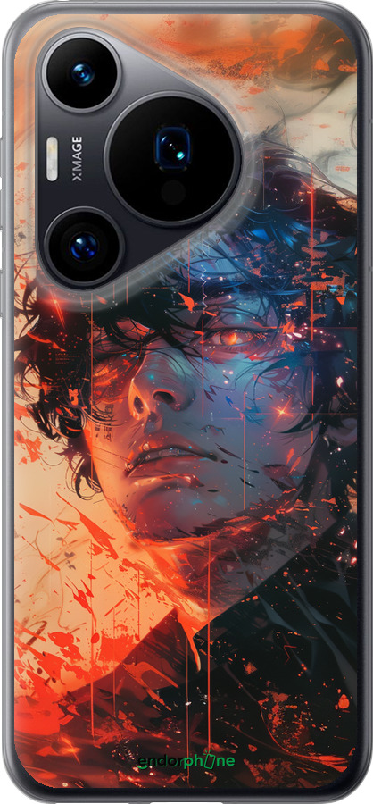 Силиконовый чехол Лицо в пламени для Huawei Pura 70 - 6127u-3703 изображение 