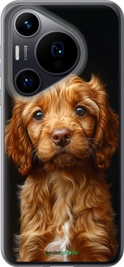 Силиконовый чехол Cocker spaniel на черном фоне для Huawei Pura 70 - 6137u-3703 изображение 