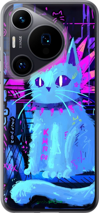 Силиконовый чехол Кот панк для Huawei Pura 70 - 6311u-3703 изображение 