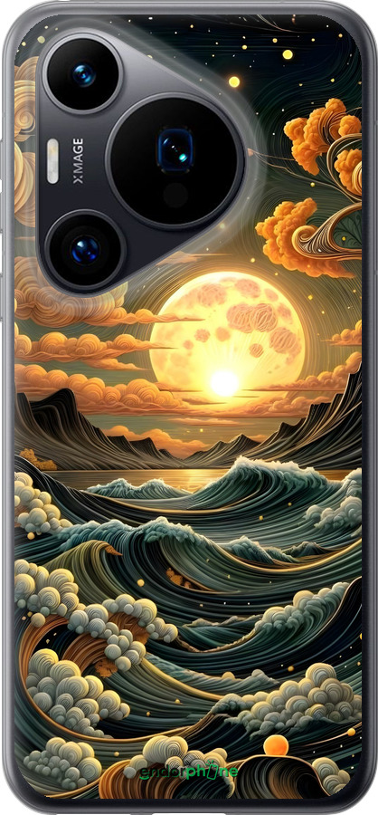 Силиконовый чехол Арт волны для Huawei Pura 70 - 6332u-3703 изображение 