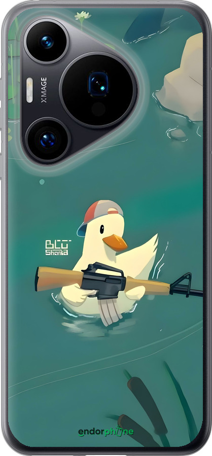 Силиконовый чехол Уточка с автоматом для Huawei Pura 70 - 6356u-3703 изображение 