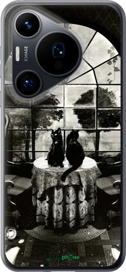 Силиконовый чехол Череп и коты для Huawei Pura 70 - 6432u-3703 изображение 