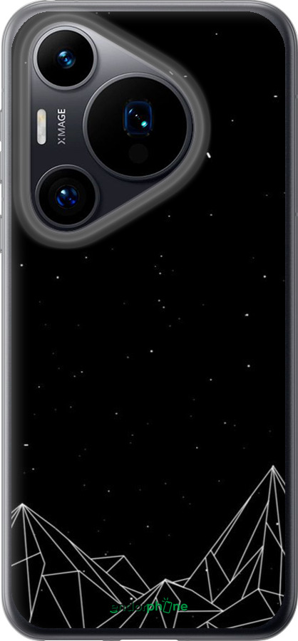 Силиконовый чехол Черно белые абстрактные горы для Huawei Pura 70 - 6437u-3703 изображение 