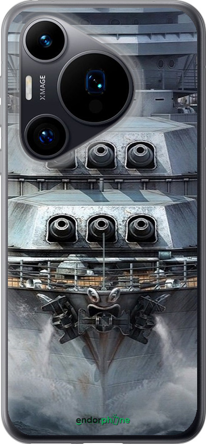 Силиконовый чехол Линкор, world of tanks, wargaming, военный корабль для Huawei Pura 70 - 6453u-3703 изображение 