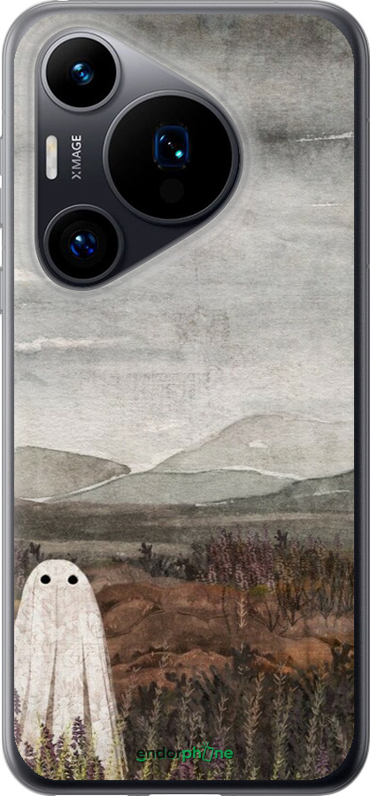Силиконовый чехол Одинокий призрак на фоне гор для Huawei Pura 70 - 6486u-3703 изображение 
