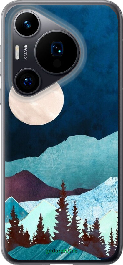 Силиконовый чехол Горная идиллия ночной пейзаж для Huawei Pura 70 - 6488u-3703 изображение 