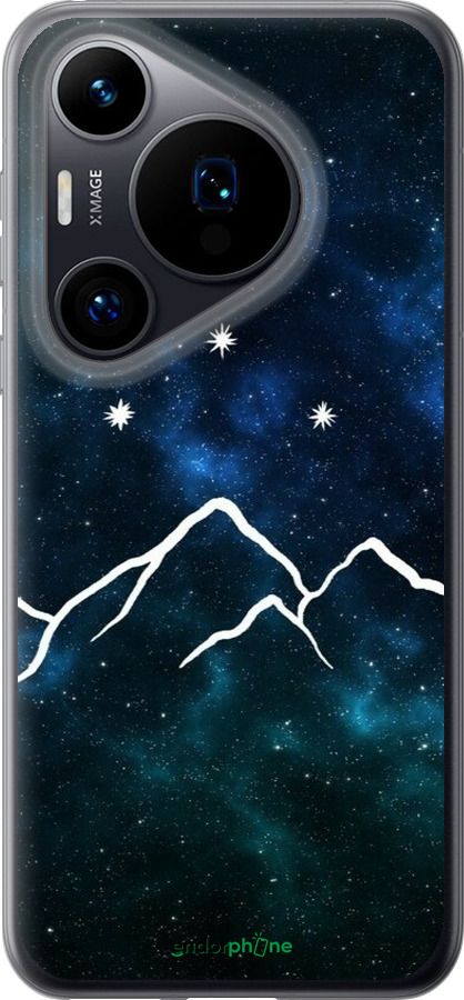 Силіконовий чехол Гори та зірки намальовані на тлі галактики для Huawei Pura 70 - 6490u-3703 изображение 