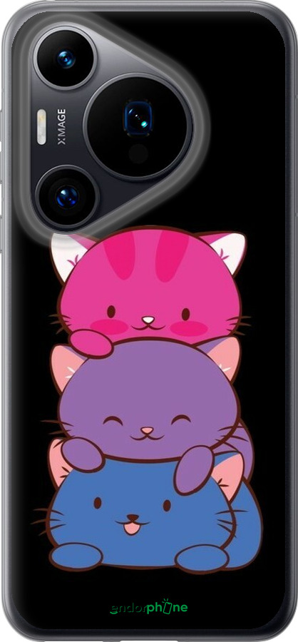 Силиконовый чехол Милые кошки для Huawei Pura 70 - 6518u-3703 изображение 