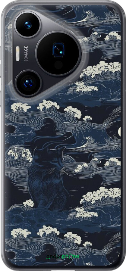 Силиконовый чехол Морская тематика в стиле арт-деко для Huawei Pura 70 - 6520u-3703 изображение 