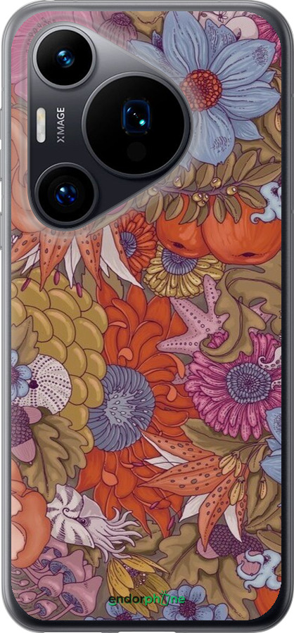 Силиконовый чехол Абстрактные цветы для Huawei Pura 70 - 6526u-3703 изображение 